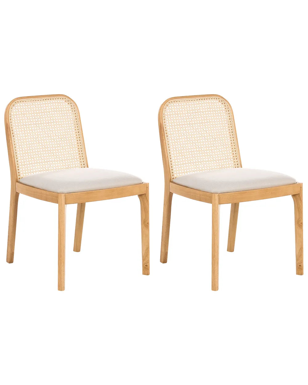Set of 2 Dining Chairs Fabric Light Brown/ Beige Deena