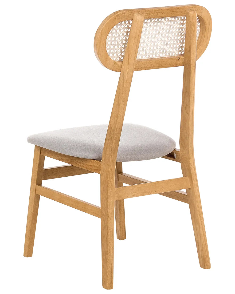 Set of 2 Dining Chairs Wood Light Brown/ Light Grey Polo