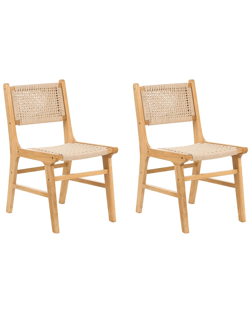 Set of 2 Dining Chairs Wood Light Brown/ Beige Harry