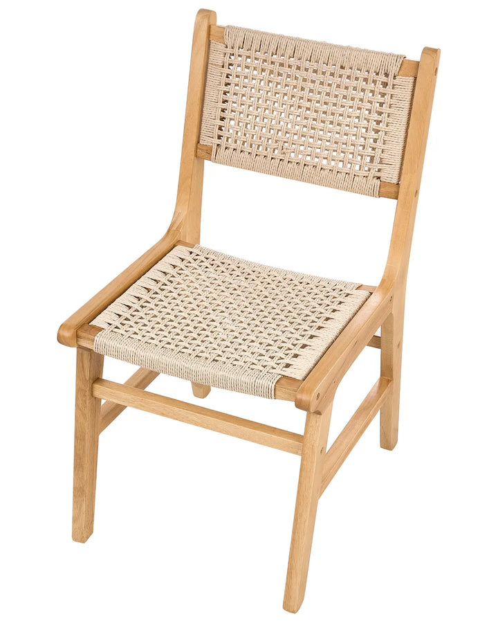 Set of 2 Dining Chairs Wood Light Brown/ Beige Harry