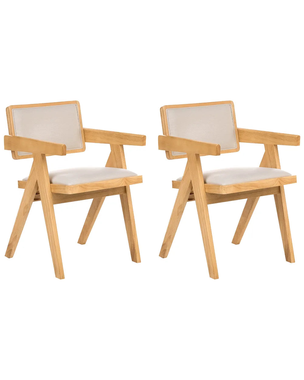 Set of 2 Dining Chairs Wood Light Brown Theo
