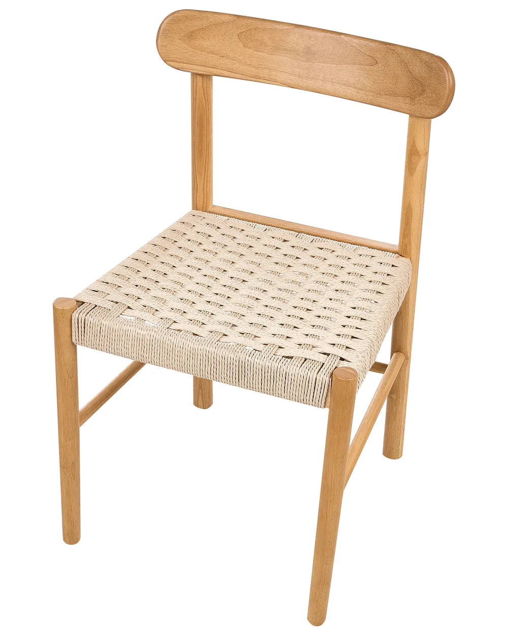 Set of 2 Dining Chairs Wood Light Brown/ Beige Amy