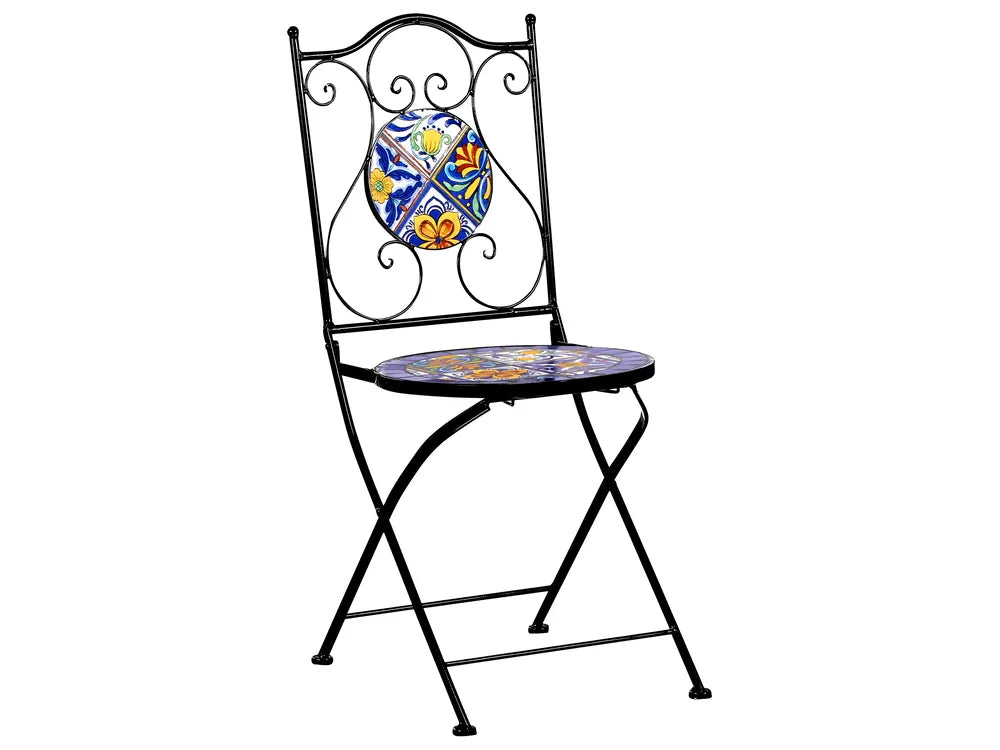 Bistro Set Folding Metal Black Jere