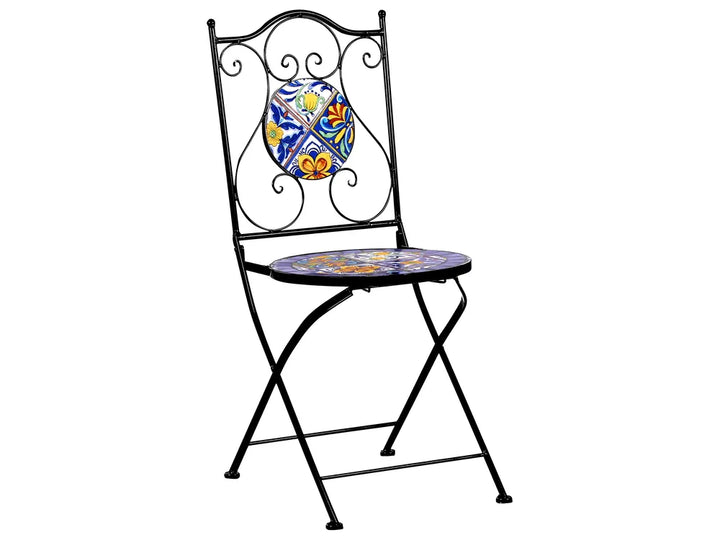 Bistro Set Folding Metal Black Jere