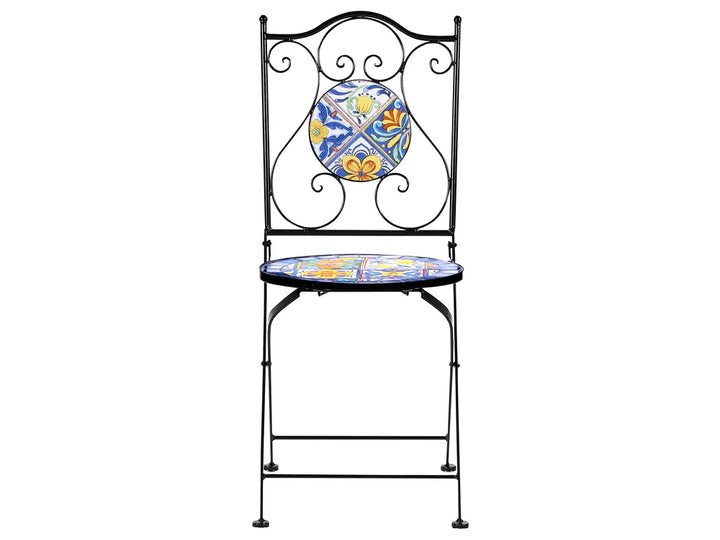 Bistro Set Folding Metal Black Jere