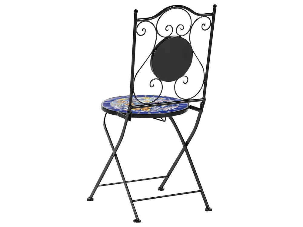 Bistro Set Folding Metal Black Jere