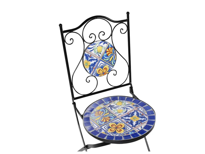 Bistro Set Folding Metal Black Jere