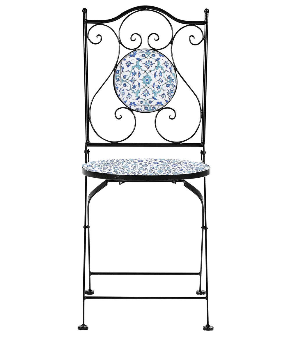 Bistro Set Folding Metal Black Pave