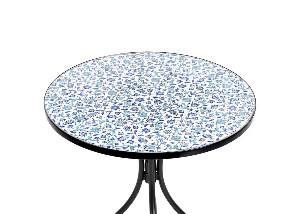 Bistro Set Folding Metal Black Pave