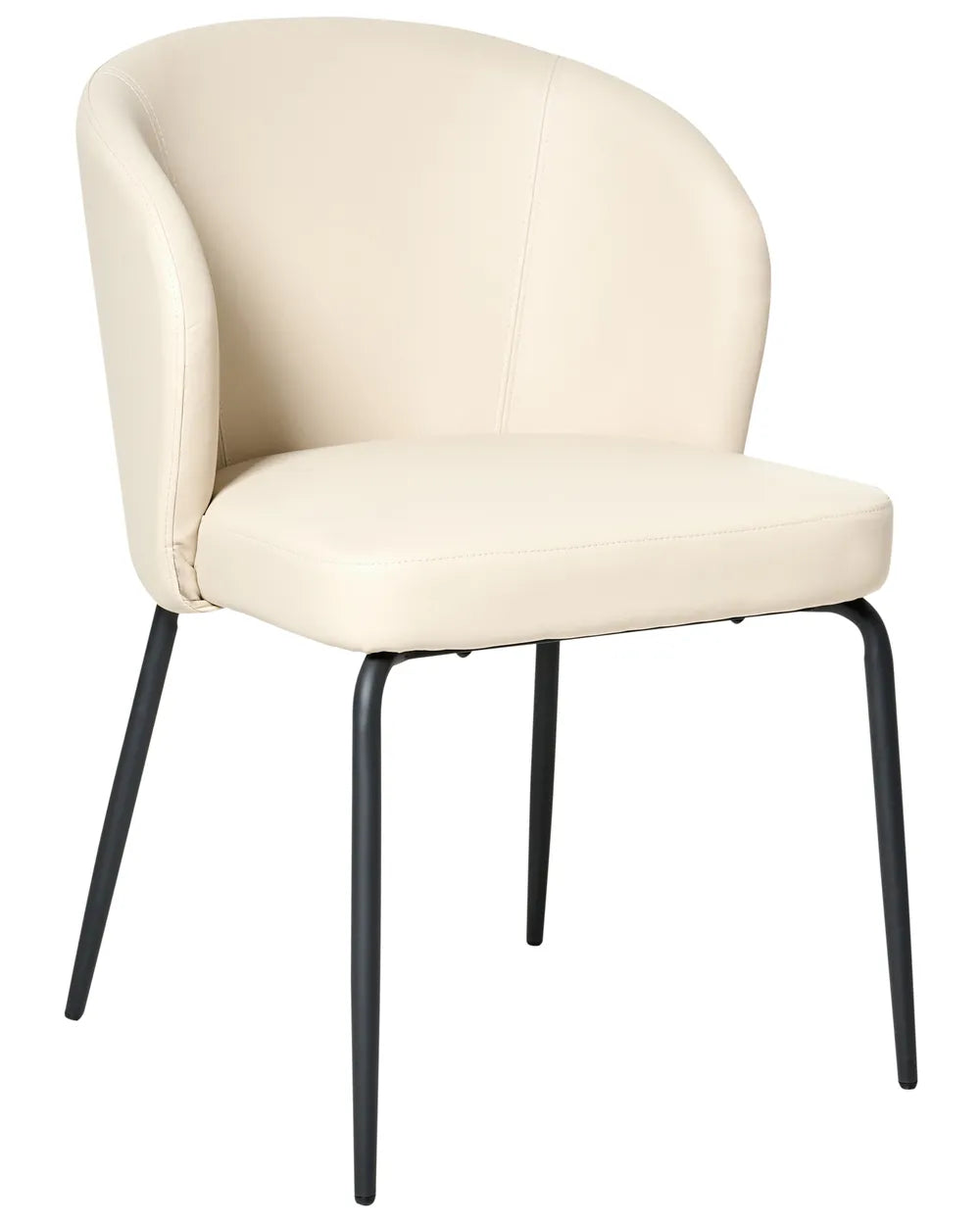 Set of 2 Dining Chairs Faux Leather Light Beige Venice