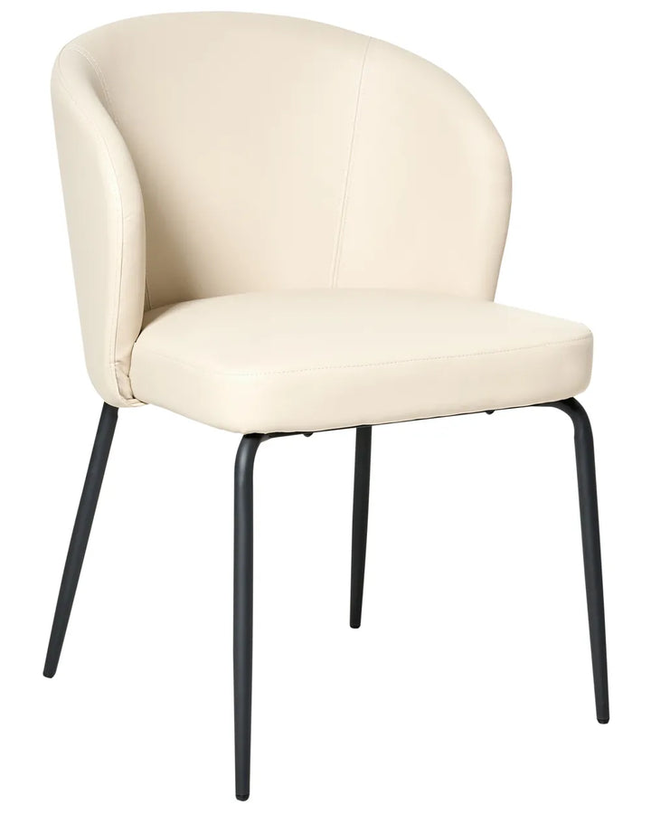 Set of 2 Dining Chairs Faux Leather Light Beige Venice