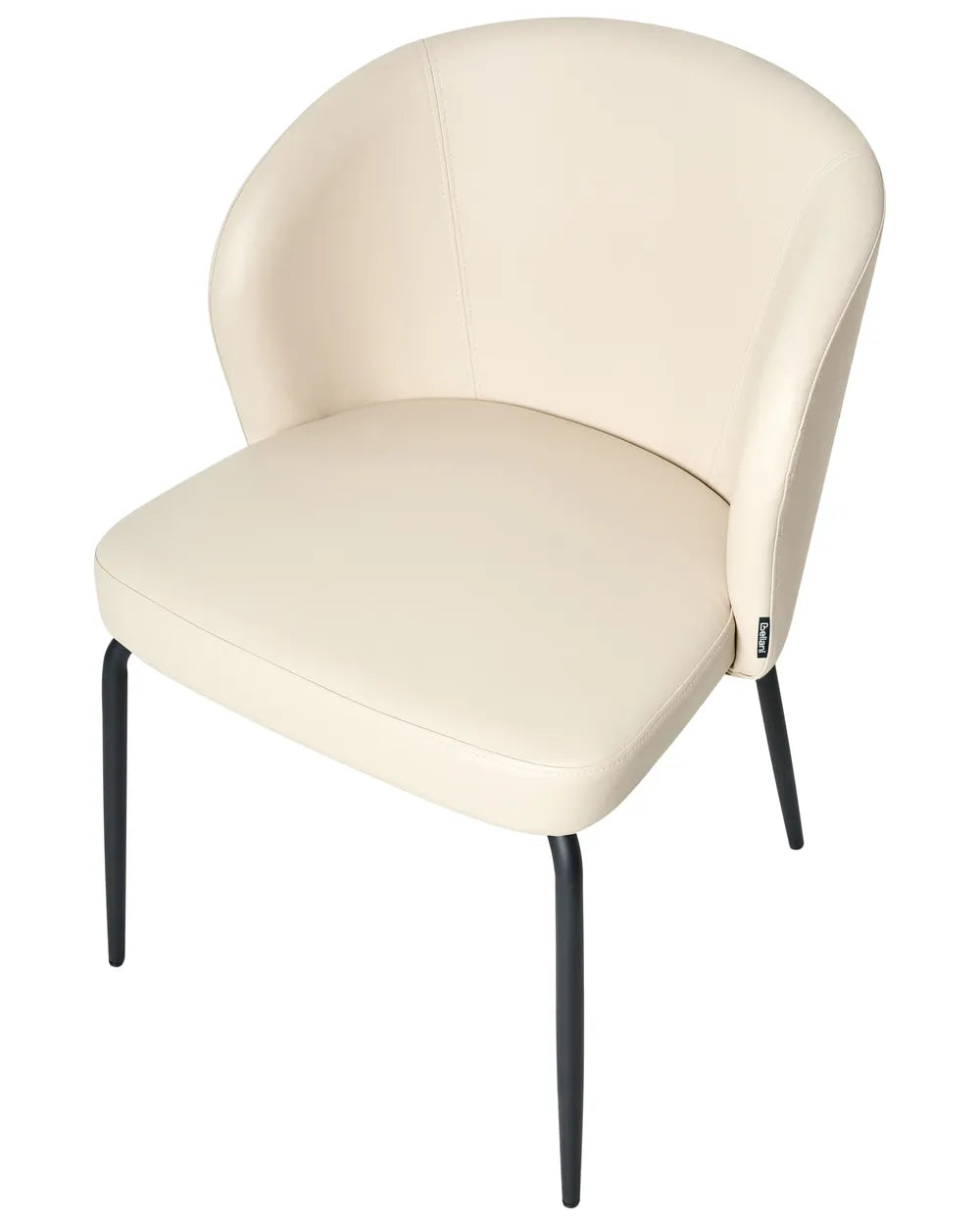 Set of 2 Dining Chairs Faux Leather Light Beige Venice