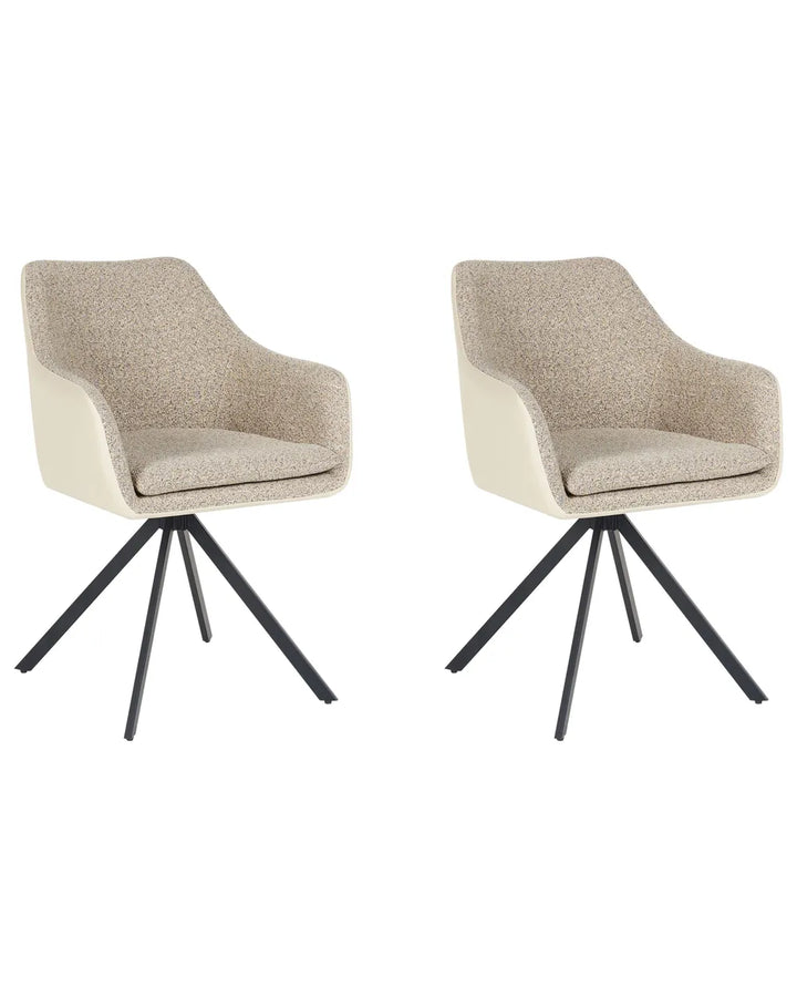 Set of 2 Dining Chairs Fabric Taupe Roan