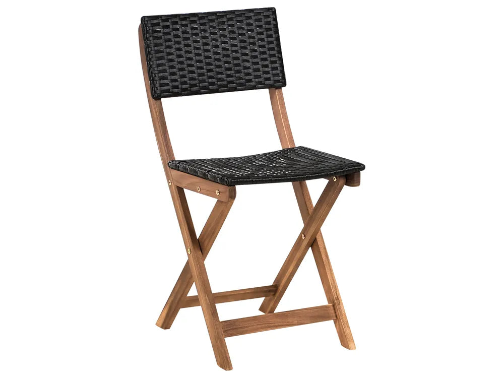 Bistro Set Acacia Wood Brown / Black Asana