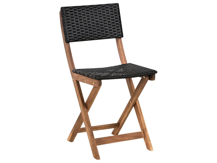 Bistro Set Acacia Wood Brown / Black Asana