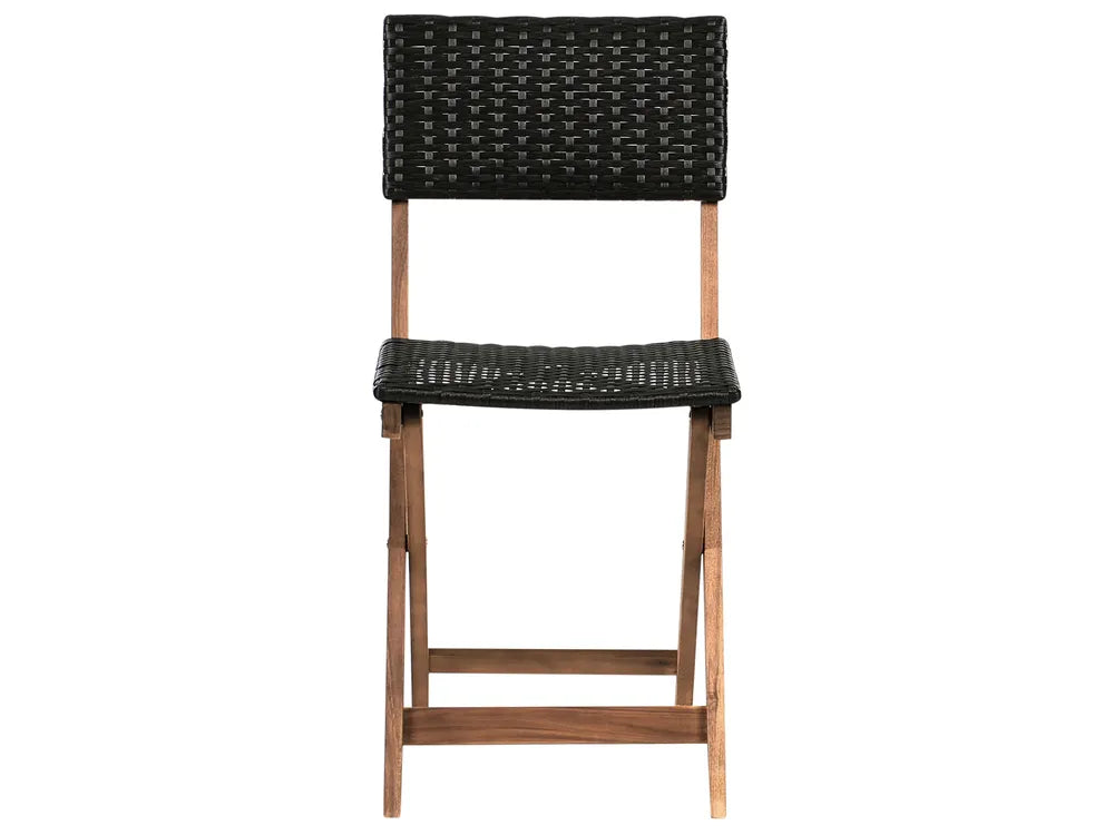 Bistro Set Acacia Wood Brown / Black Asana