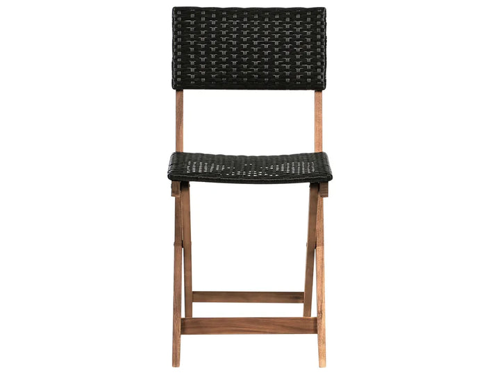Bistro Set Acacia Wood Brown / Black Asana