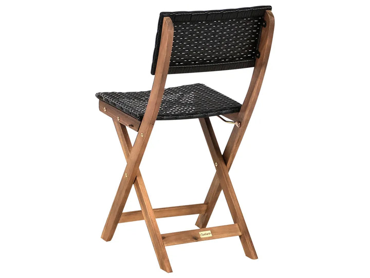 Bistro Set Acacia Wood Brown / Black Asana