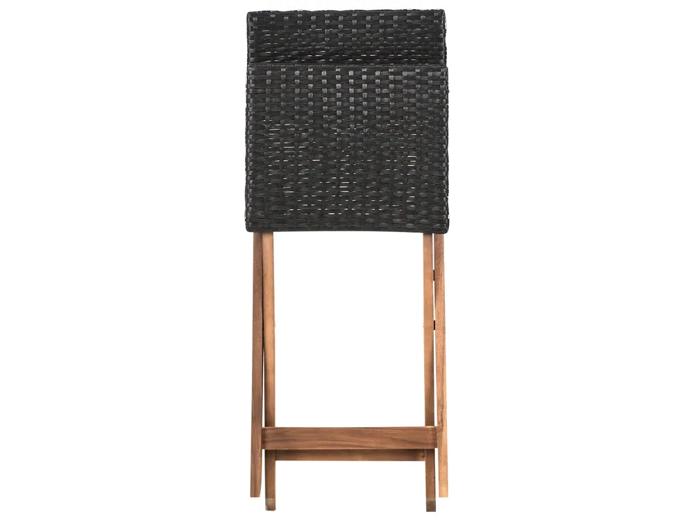 Bistro Set Acacia Wood Brown / Black Asana