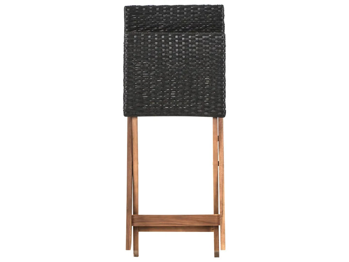 Bistro Set Acacia Wood Brown / Black Asana