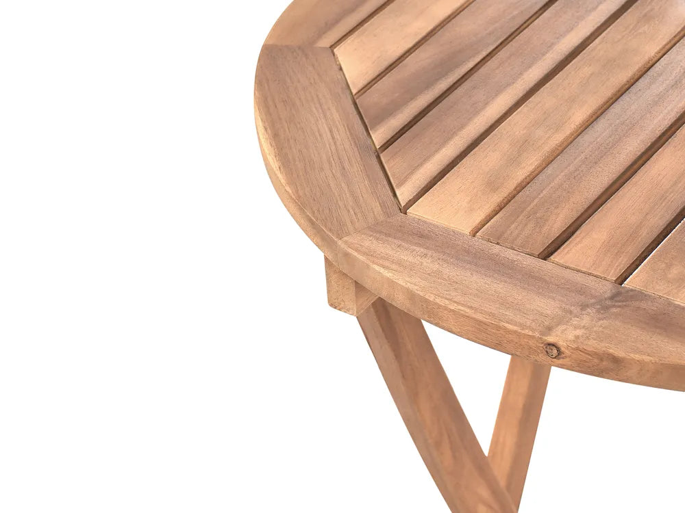 Bistro Set Acacia Wood Brown / Black Asana