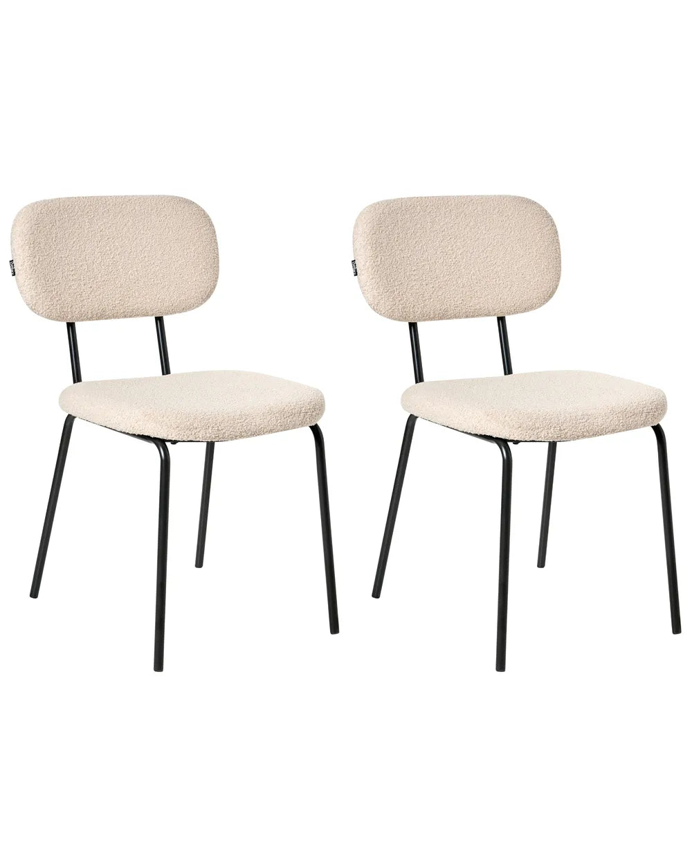 Set of 2 Chairs Boucle Beige Uly