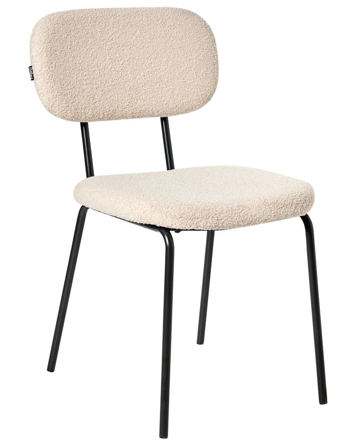 Set of 2 Chairs Boucle Beige Uly
