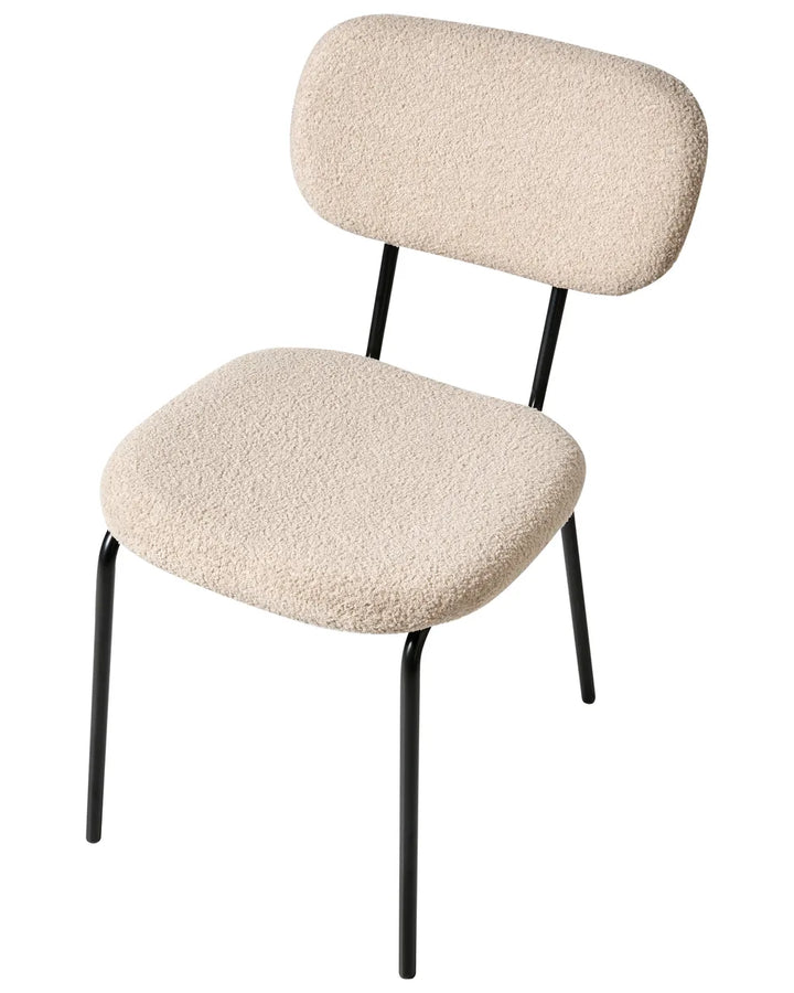 Set of 2 Chairs Boucle Beige Uly