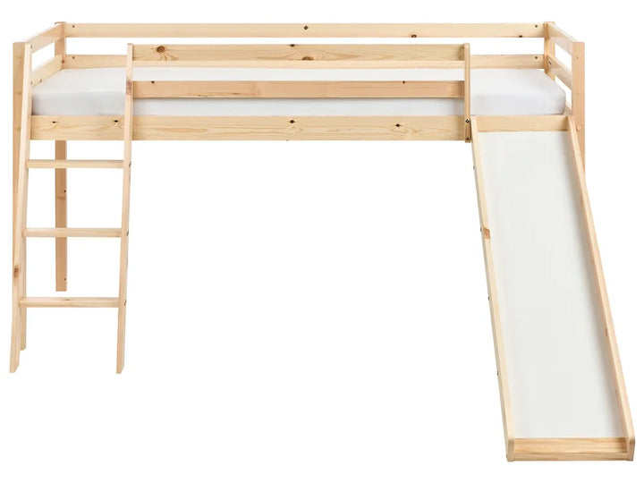 Mid Sleeper Bed Pine Wood Havasxon 90 x 200 cm (EU Single) with Slide Light Brown