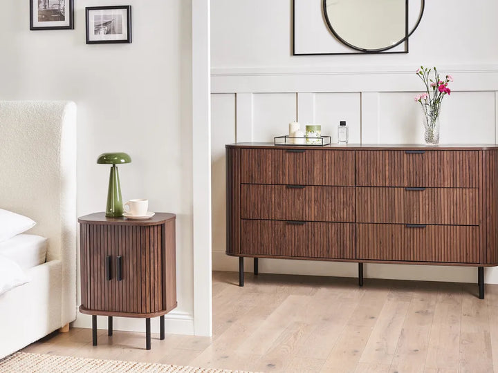 Solvion 6 Drawer Chest Dark Brown | Retro Style