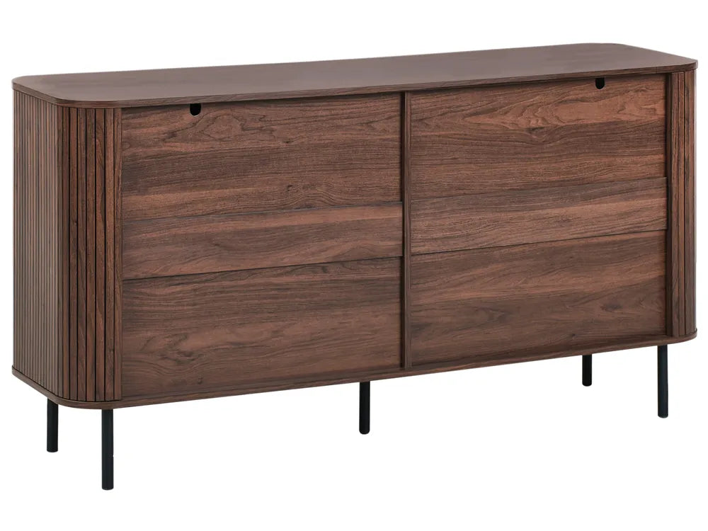 Solvion 6 Drawer Chest Dark Brown | Retro Style