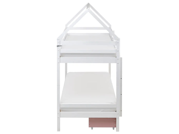 Bunk Bed with Drawers House Pine Wood Hyers 90 x 200 cm (EU Single) Pink