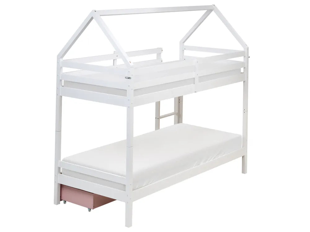 Bunk Bed with Drawers House Pine Wood Hyers 90 x 200 cm (EU Single) Pink