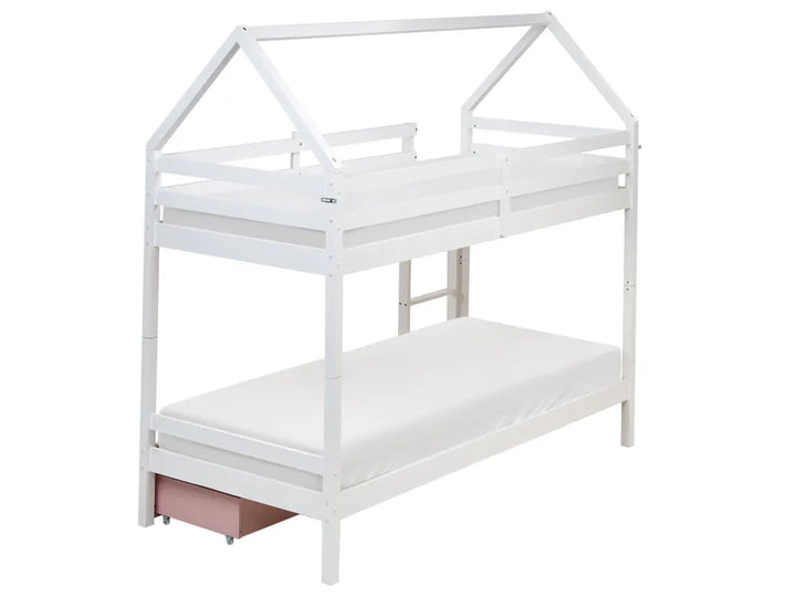 Bunk Bed with Drawers House Pine Wood Hyers 90 x 200 cm (EU Single) Pink