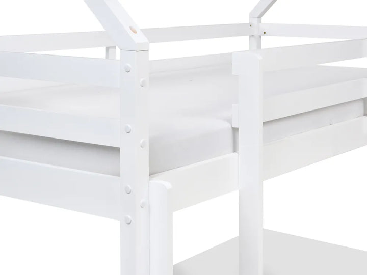 Bunk Bed with Drawers House Pine Wood Hyers 90 x 200 cm (EU Single) Pink