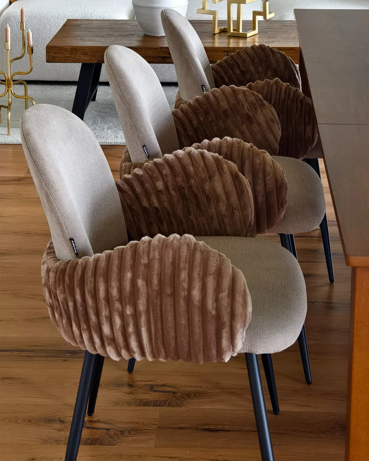 Set of 2 Dining Chairs Fabric Taupe Holly