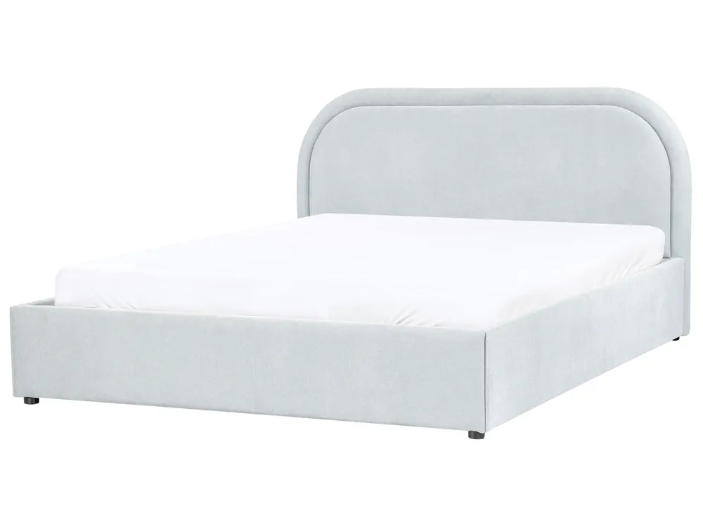 White bed frame on a white background