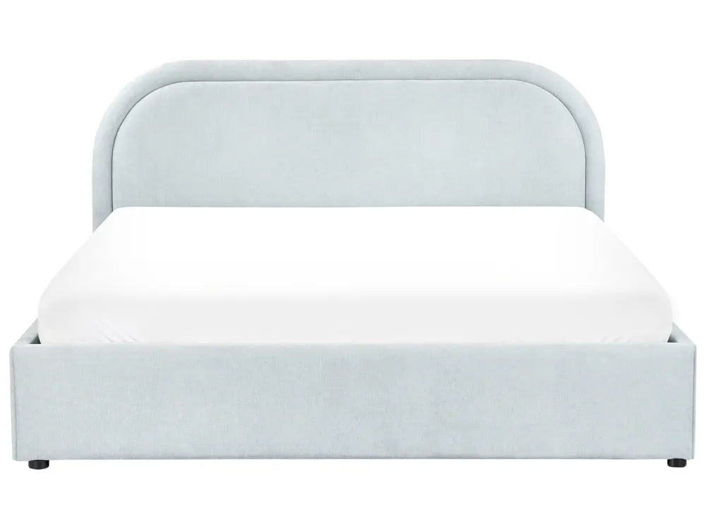 Ottoman Bed Chenille 160 x 200 cm (EU King Size) Light Blue Julie
