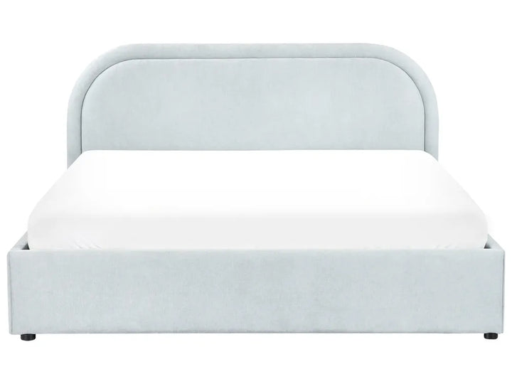 Ottoman Bed Chenille 160 x 200 cm (EU King Size) Light Blue Julie