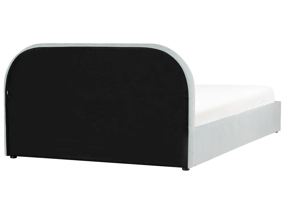Ottoman Bed Chenille 160 x 200 cm (EU King Size) Light Blue Julie