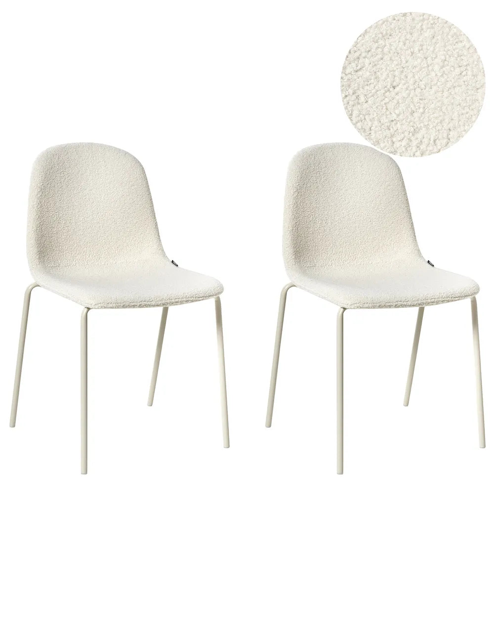 Set of 2 Conference Chairs Boucle Off-White Zara