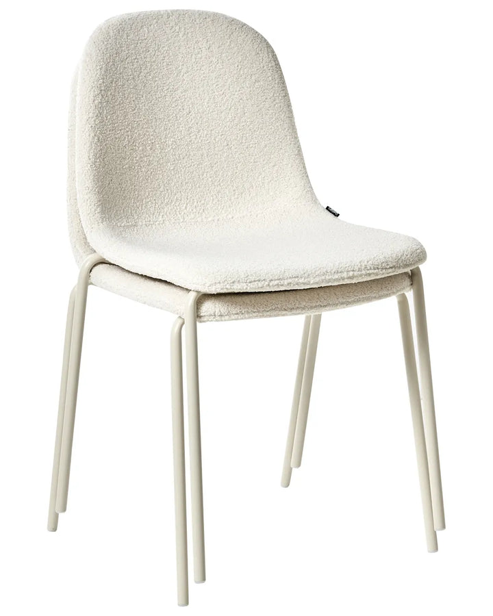 Set of 2 Conference Chairs Boucle Off-White Zara
