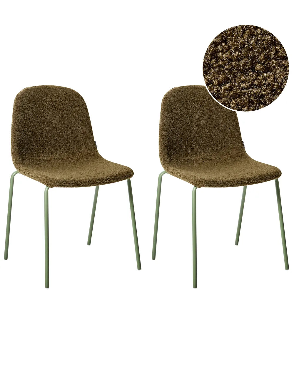 Set of 2 Conference Chairs Boucle Green Zara