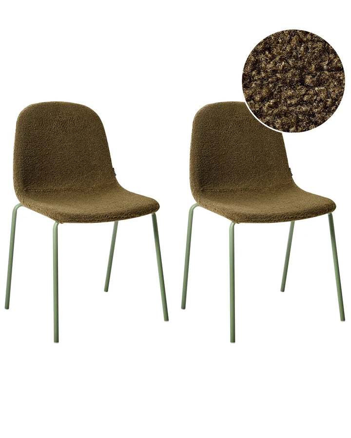 Set of 2 Conference Chairs Boucle Green Zara