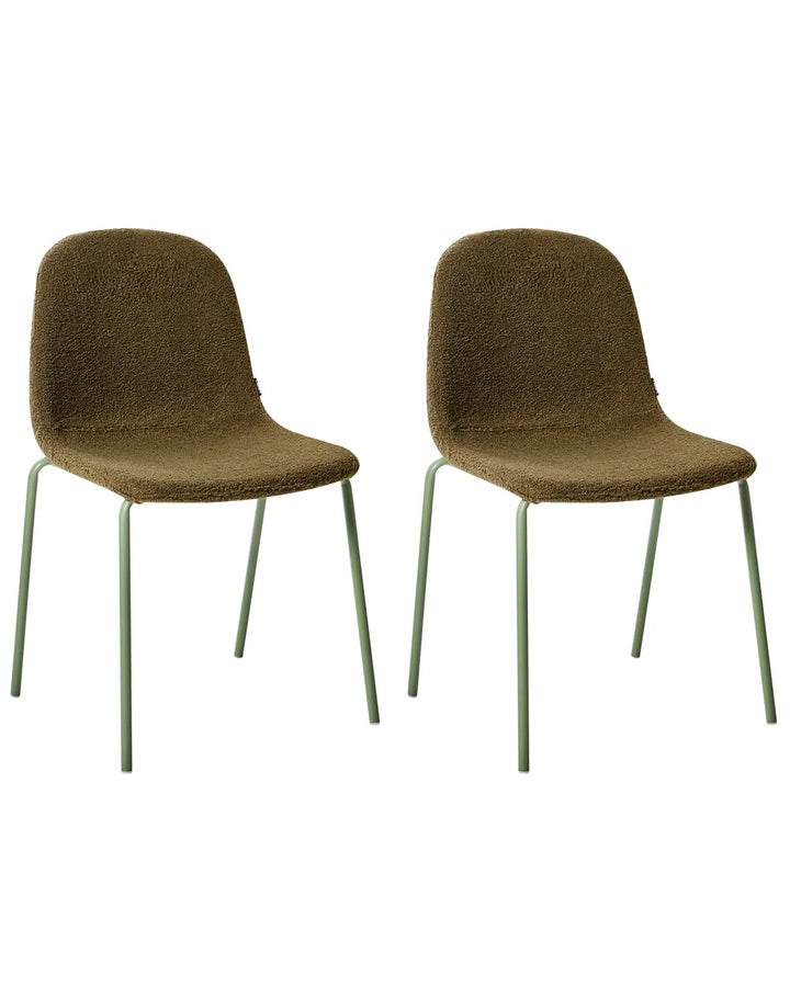 Set of 2 Conference Chairs Boucle Green Zara