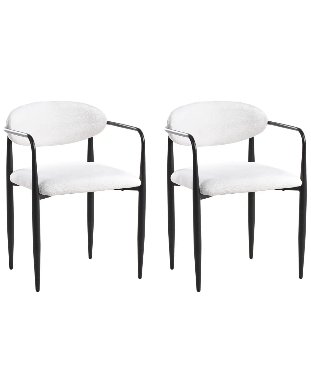 Set of 2 Dining Chairs Fabric Off-White Naomi