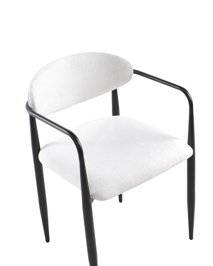 Set of 2 Dining Chairs Fabric Off-White Naomi