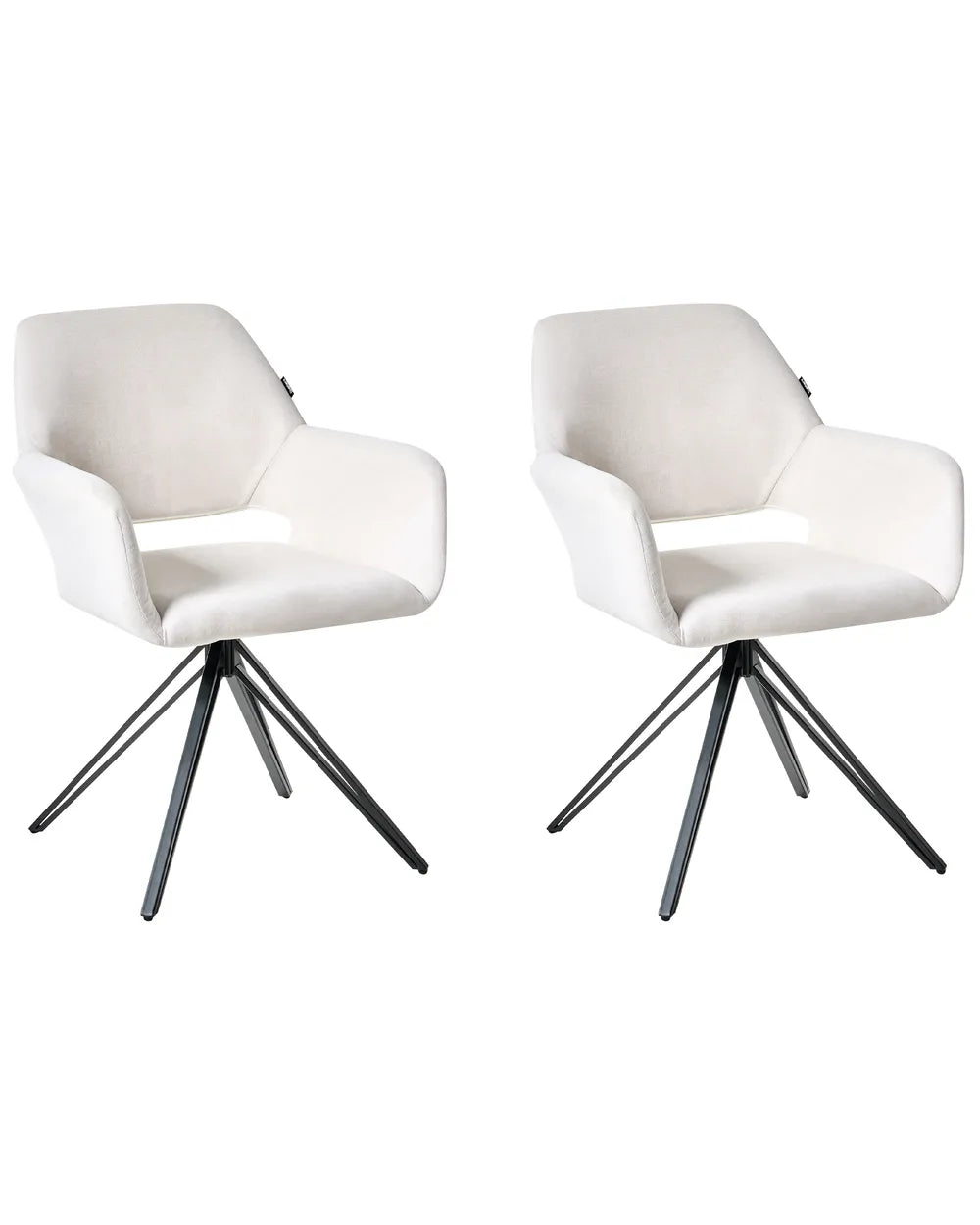 Set of 2 Dining Chairs Fabric Off-White Nella