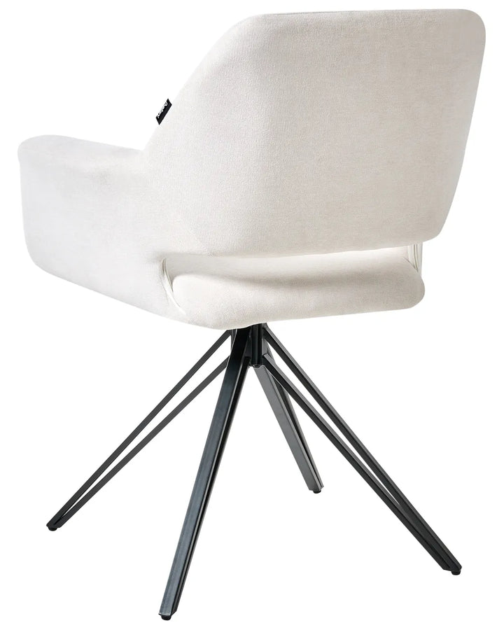 Set of 2 Dining Chairs Fabric Off-White Nella