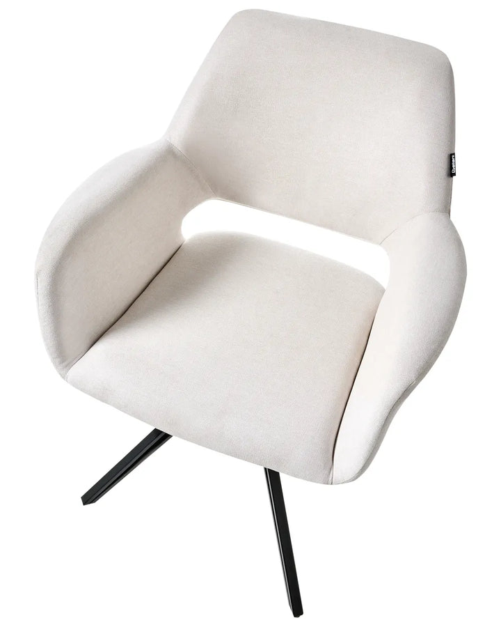 Set of 2 Dining Chairs Fabric Off-White Nella